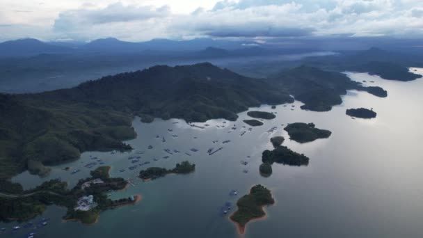 Aerial View Fish Farms Norway — Stockvideo