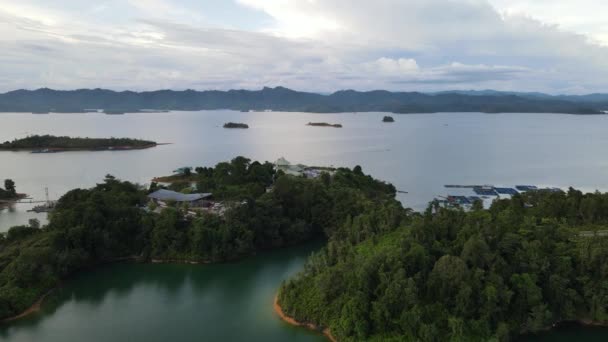 Aerial View Fish Farms Norway — Stok video