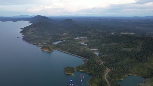 Aerial View Fish Farms Norway — Stockvideo