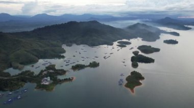 Aerial View of Fish Farms in Norway