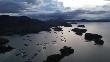 Aerial View of Fish Farms in Norway