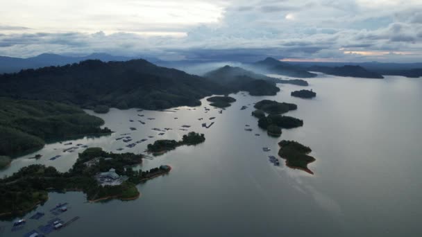 Aerial View Fish Farms Norway — Stockvideo