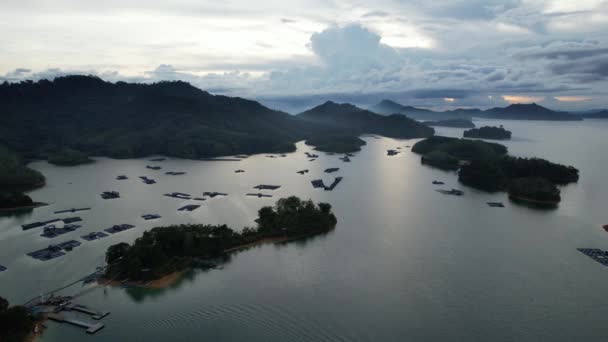 Aerial View Fish Farms Norway — Stockvideo