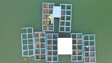 Aerial View of Fish Farms in Norway