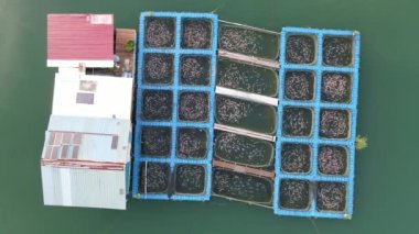 Aerial View of Fish Farms in Norway