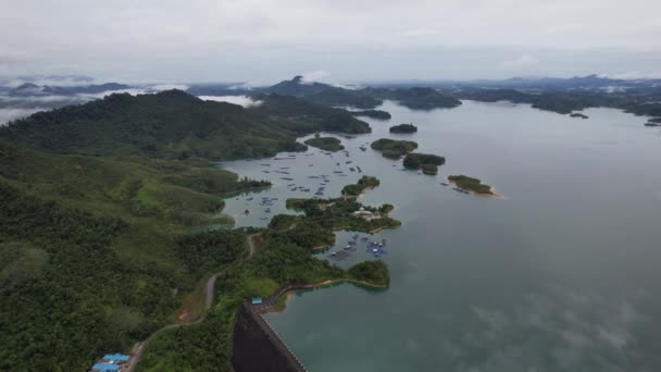 Aerial View Fish Farms Norway — Stok video