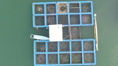Aerial View of Fish Farms in Norway