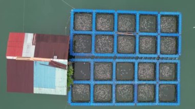 Aerial View of Fish Farms in Norway