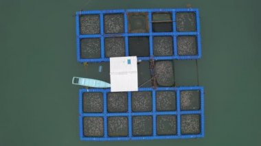 Aerial View of Fish Farms in Norway