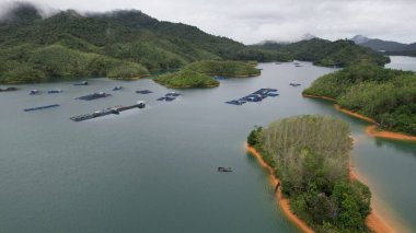 Aerial View of Fish Farms in Norway