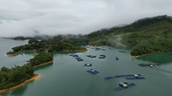 Aerial View Fish Farms Norway — Stok Foto