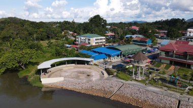 Lubok Antu, Malaysia - August 6, 2022: The Lubok Antu Village of Sarawak