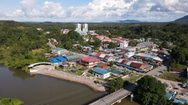 Lubok Antu, Malaysia - August 6, 2022: The Lubok Antu Village of Sarawak