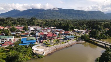 Lubok Antu, Malaysia - August 6, 2022: The Lubok Antu Village of Sarawak