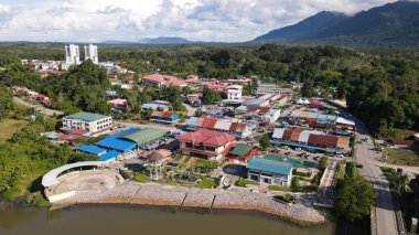Lubok Antu, Malaysia - August 6, 2022: The Lubok Antu Village of Sarawak