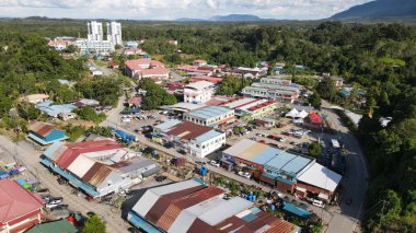 Lubok Antu, Malaysia - August 6, 2022: The Lubok Antu Village of Sarawak