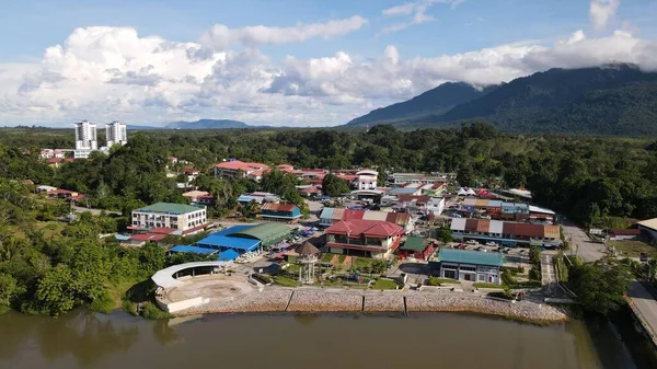 Lubok Antu, Malaysia - August 6, 2022: The Lubok Antu Village of Sarawak