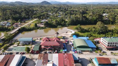 Lubok Antu, Malaysia - August 6, 2022: The Lubok Antu Village of Sarawak