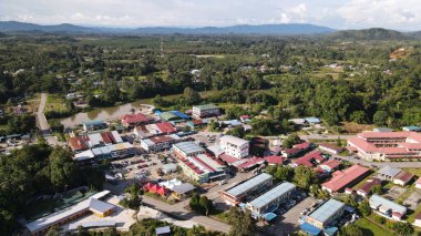 Lubok Antu, Malaysia - August 6, 2022: The Lubok Antu Village of Sarawak