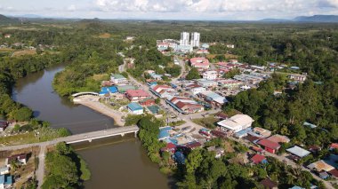 Lubok Antu, Malaysia - August 6, 2022: The Lubok Antu Village of Sarawak