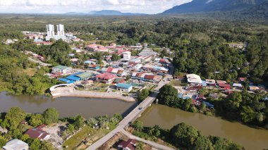 Lubok Antu, Malaysia - August 6, 2022: The Lubok Antu Village of Sarawak