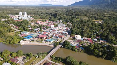 Lubok Antu, Malaysia - August 6, 2022: The Lubok Antu Village of Sarawak