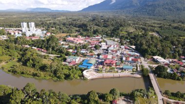 Lubok Antu, Malaysia - August 6, 2022: The Lubok Antu Village of Sarawak