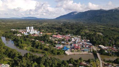 Lubok Antu, Malaysia - August 6, 2022: The Lubok Antu Village of Sarawak