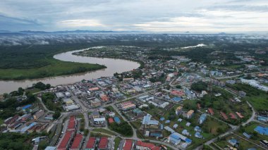 Lubok Antu, Malaysia - August 6, 2022: The Lubok Antu Village of Sarawak