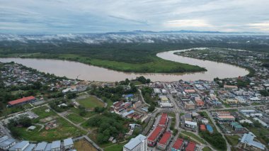 Lubok Antu, Malaysia - August 6, 2022: The Lubok Antu Village of Sarawak