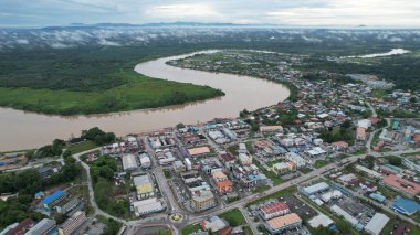 Lubok Antu, Malaysia - August 6, 2022: The Lubok Antu Village of Sarawak