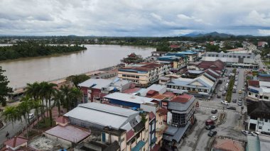Lubok Antu, Malaysia - August 6, 2022: The Lubok Antu Village of Sarawak
