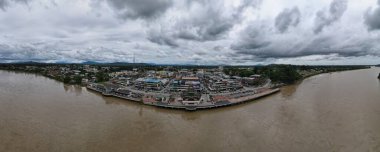 Lubok Antu, Malaysia - August 6, 2022: The Lubok Antu Village of Sarawak