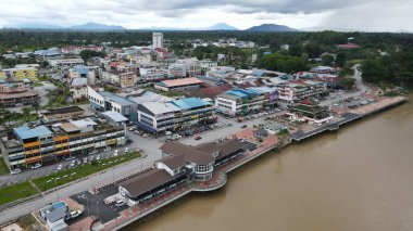 Sri Aman, Malaysia - August 6, 2022: The Sri Aman Township of Sarawak