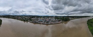 Sri Aman, Malaysia - August 6, 2022: The Sri Aman Township of Sarawak