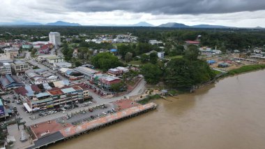 Sri Aman, Malaysia - August 6, 2022: The Sri Aman Township of Sarawak