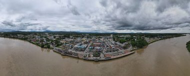 Sri Aman, Malaysia - August 6, 2022: The Sri Aman Township of Sarawak