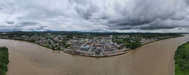 Sri Aman, Malaysia - August 6, 2022: The Sri Aman Township of Sarawak