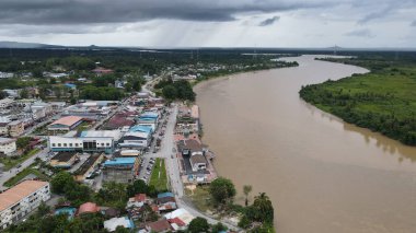 Sri Aman, Malaysia - August 6, 2022: The Sri Aman Township of Sarawak