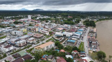 Sri Aman, Malaysia - August 6, 2022: The Sri Aman Township of Sarawak