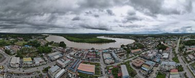 Sri Aman, Malaysia - August 6, 2022: The Sri Aman Township of Sarawak