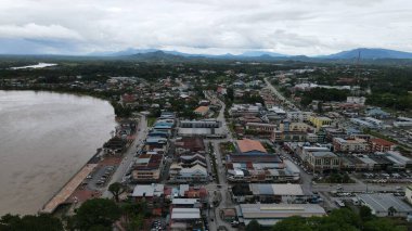 Sri Aman, Malaysia - August 6, 2022: The Sri Aman Township of Sarawak