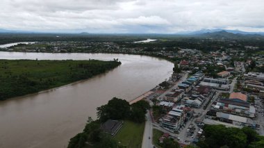 Sri Aman, Malaysia - August 6, 2022: The Sri Aman Township of Sarawak