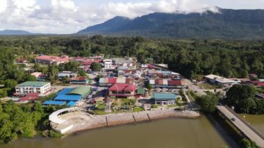 Lubok Antu, Malaysia - August 6, 2022: The Lubok Antu Village of Sarawak