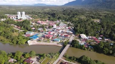 Lubok Antu, Malaysia - August 6, 2022: The Lubok Antu Village of Sarawak