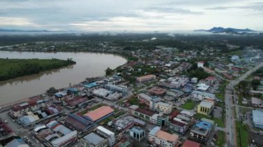 Lubok Antu, Malaysia - August 6, 2022: The Lubok Antu Village of Sarawak