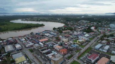 Lubok Antu, Malaysia - August 6, 2022: The Lubok Antu Village of Sarawak