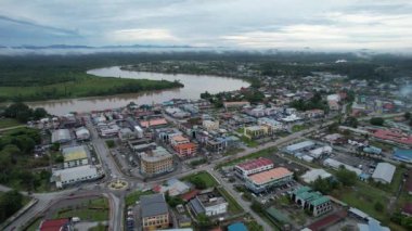 Lubok Antu, Malaysia - August 6, 2022: The Lubok Antu Village of Sarawak