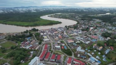 Lubok Antu, Malaysia - August 6, 2022: The Lubok Antu Village of Sarawak