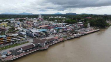 Sri Aman, Malaysia - August 6, 2022: The Sri Aman Township of Sarawak